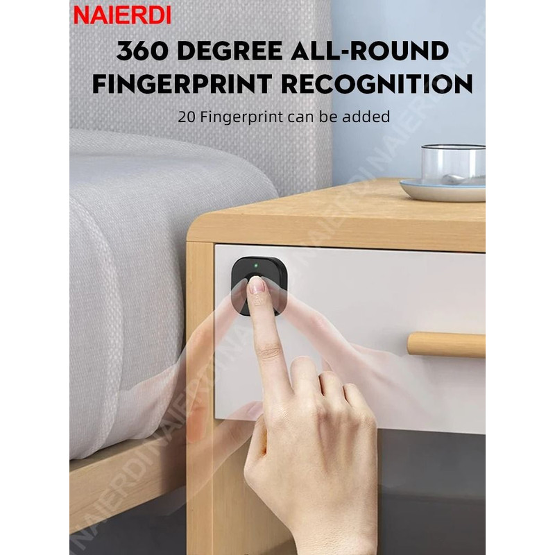 NAIERDI Smart Biometric Cabinet Lock Smart Fingerprint Keyless Lock For Lockers Drawers 1