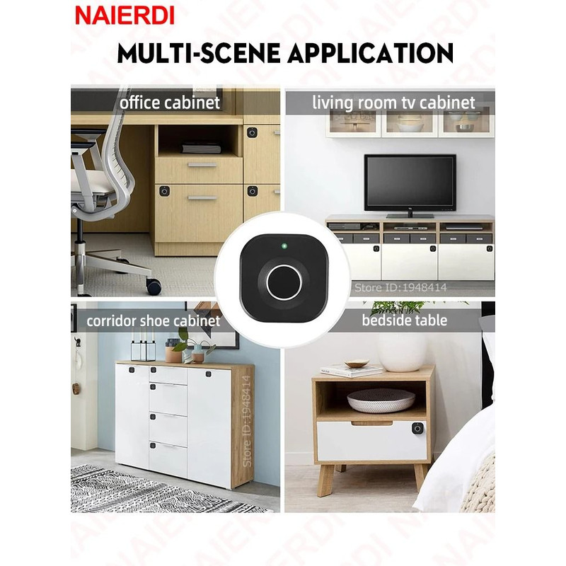 NAIERDI Smart Biometric Cabinet Lock Smart Fingerprint Keyless Lock For Lockers Drawers 4