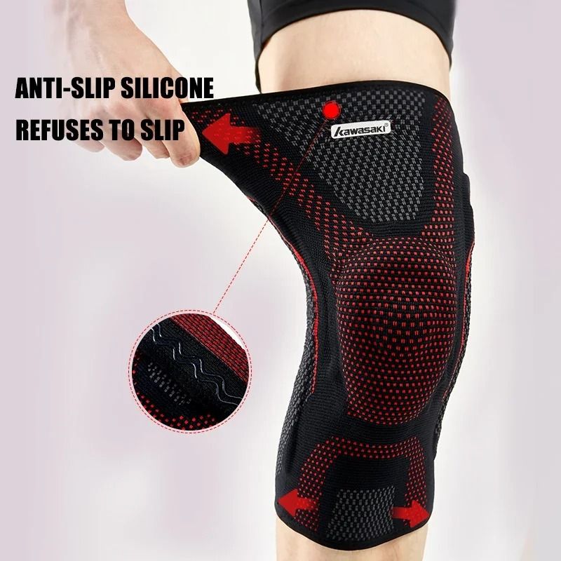 Kawasaki Professional Spring Silicone Ring Knee Pads With Breathable Support 4