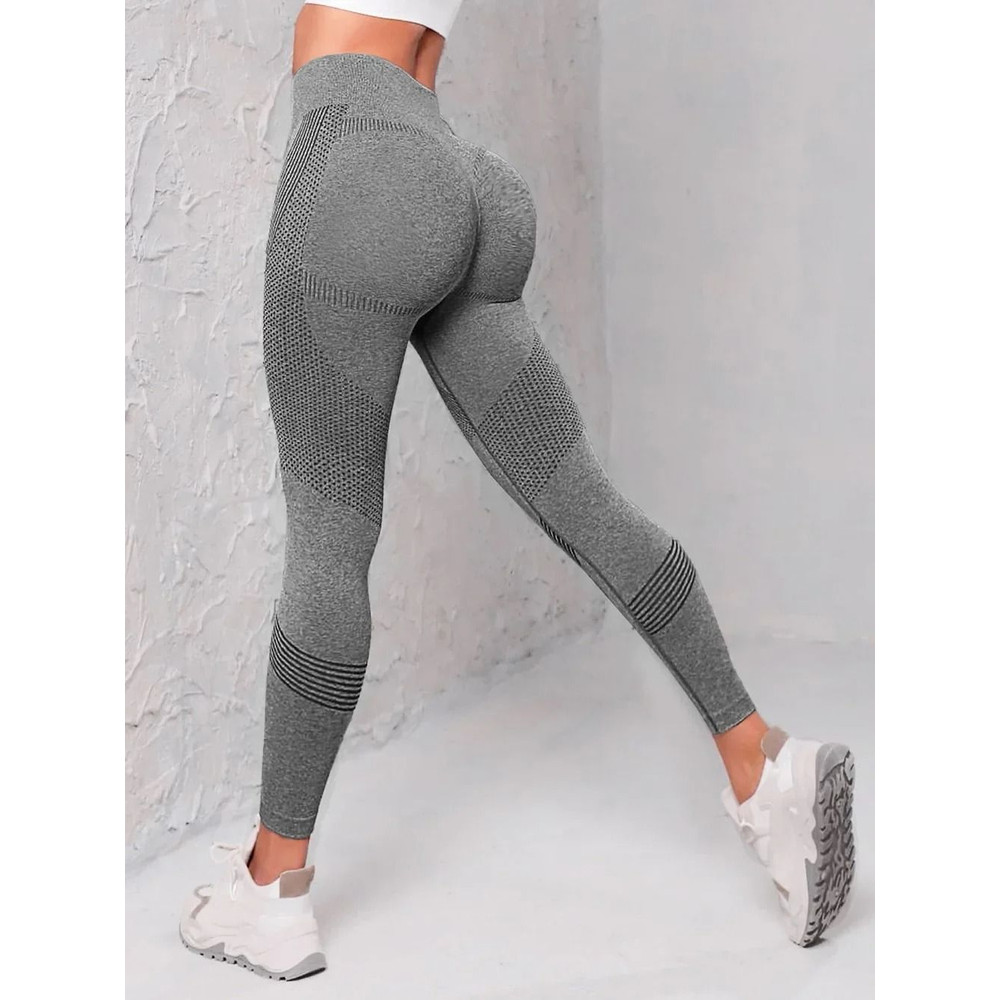 Elastic High Waist Leggings Women Knitted Solid Seamless Butt Lift Fitness Yoga Gym Sports Leggings 3