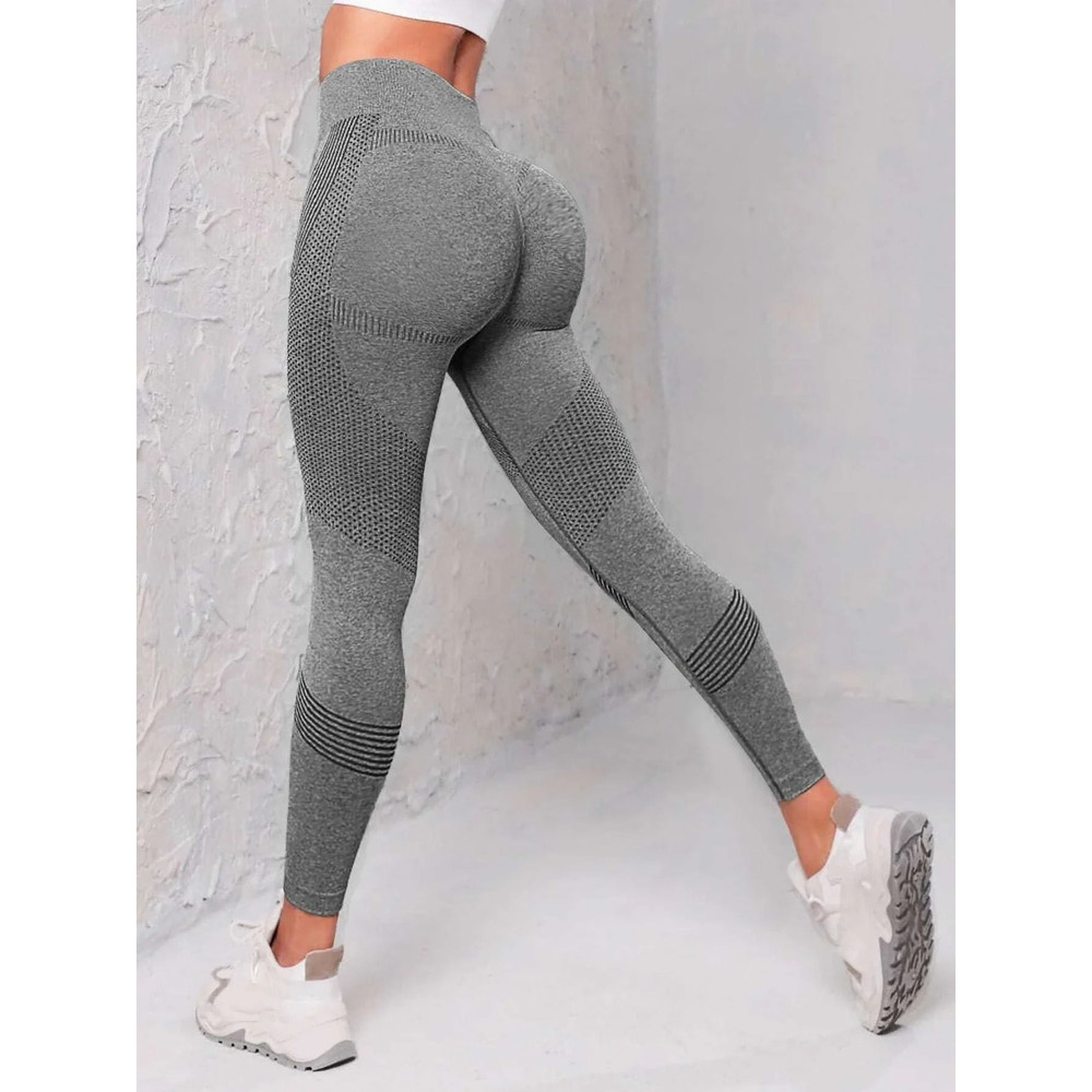 Elastic High Waist Leggings Women Knitted Solid Seamless Butt Lift Fitness Yoga Gym Sports Leggings 9