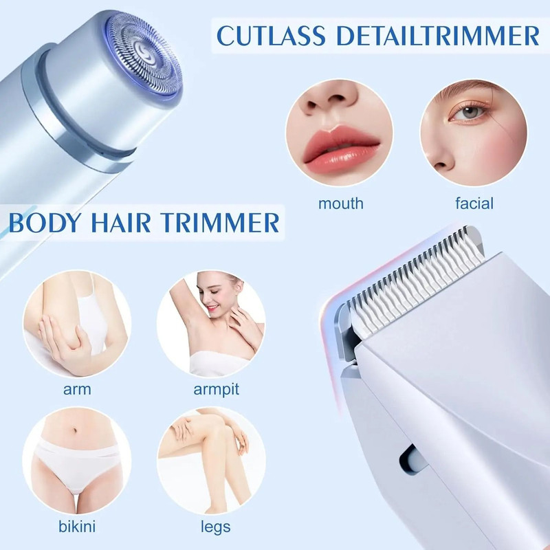 Electric Razor For Women Body Epilator Bikini Trimmer Leg Face Mustache Painless Hair Removal 1