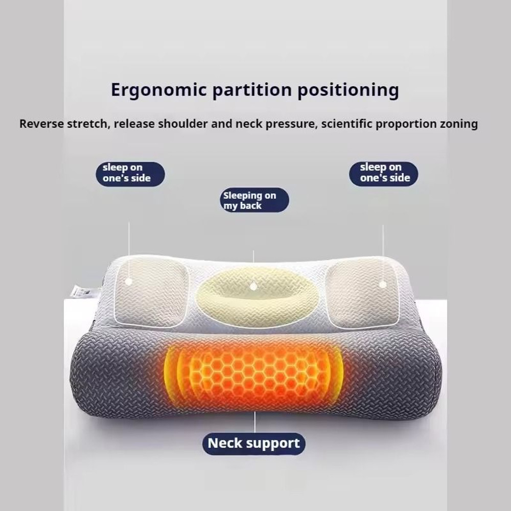Adjustable Neck Pillow Cervical Spine Support Heated Neck Protection Sleep Therapy 2