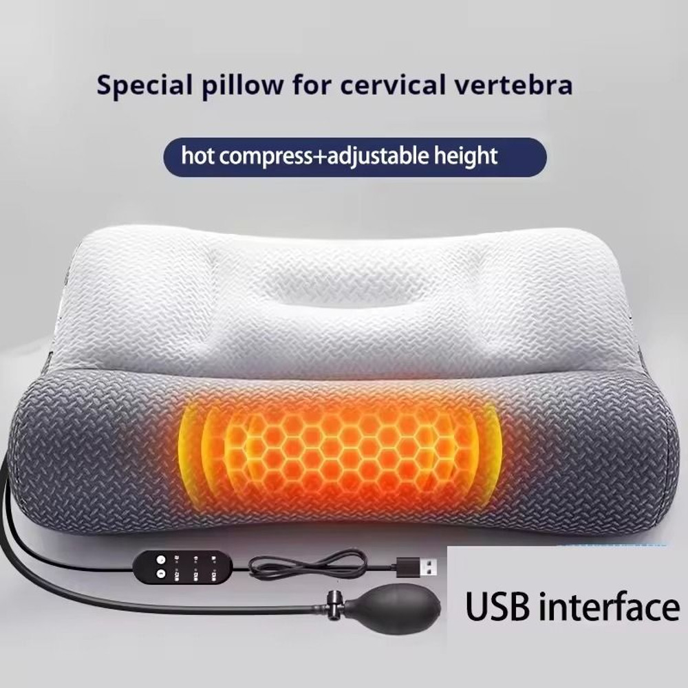 Adjustable Neck Pillow Cervical Spine Support Heated Neck Protection Sleep Therapy 6