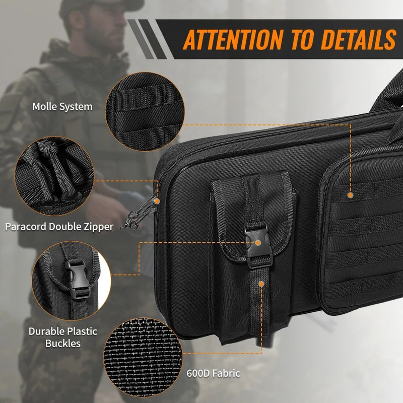 Double Rifle Case Gun Bag Backpack Sniper Carbine Airsoft Shooting Carry Shoulder Bag 2