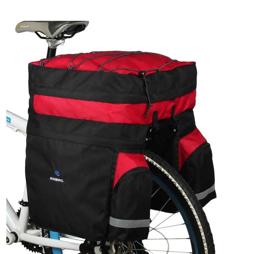 Roswheel 60L Bicycle Rear Seat Trunk Bag Double Pannier With Rain Cover 0