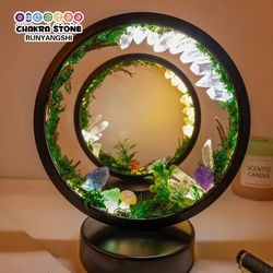led rechargeable bedside lamp with natural quartz healing crystal nightlight