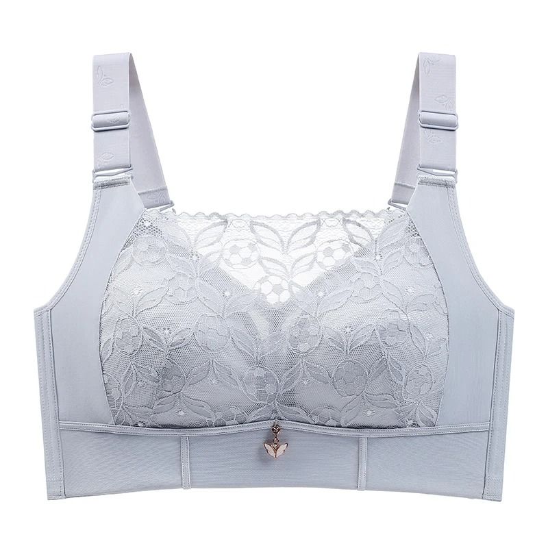 Womens Full Coverage Wirefree Plus Size Lace Bra 7
