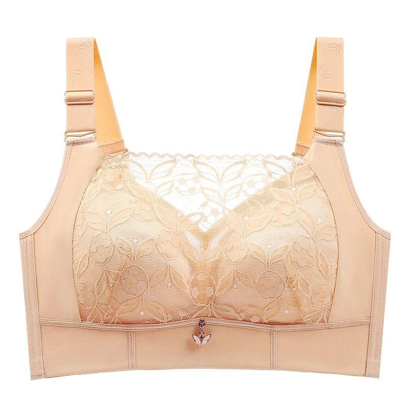 Womens Full Coverage Wirefree Plus Size Lace Bra 0