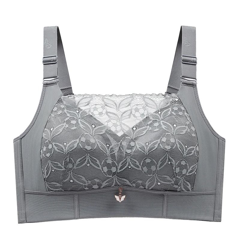 Womens Full Coverage Wirefree Plus Size Lace Bra 9