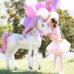 giant 3d unicorn foil balloon for birthday baby shower wedding party decoration