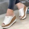Womens Roman Wedge Sandals With Solid Color Platform Design 1