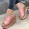 Womens Roman Wedge Sandals With Solid Color Platform Design 2