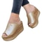 Womens Roman Wedge Sandals With Solid Color Platform Design 4