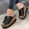 Womens Roman Wedge Sandals With Solid Color Platform Design 5