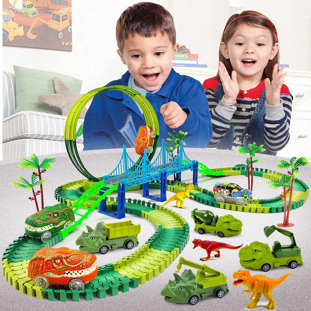 Children Electric Magic Climbing Dinosaur Car Track Toy 0