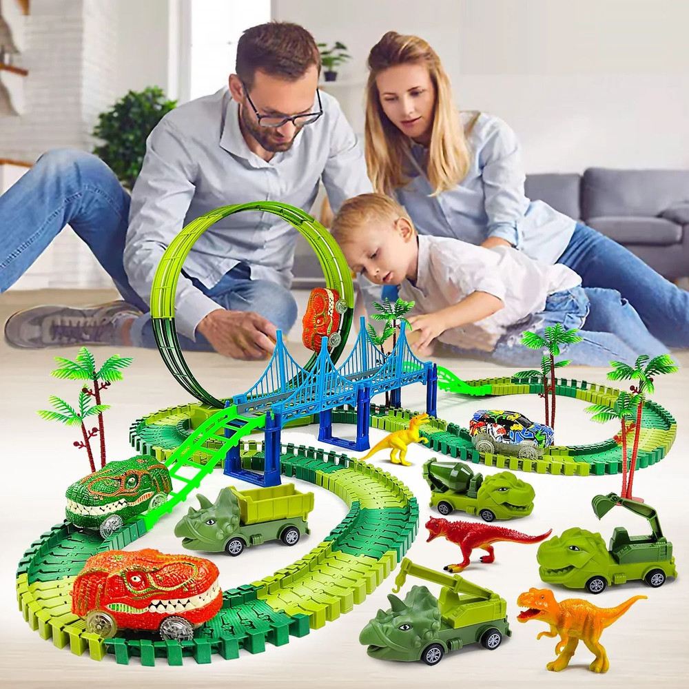 Children Electric Magic Climbing Dinosaur Car Track Toy 4
