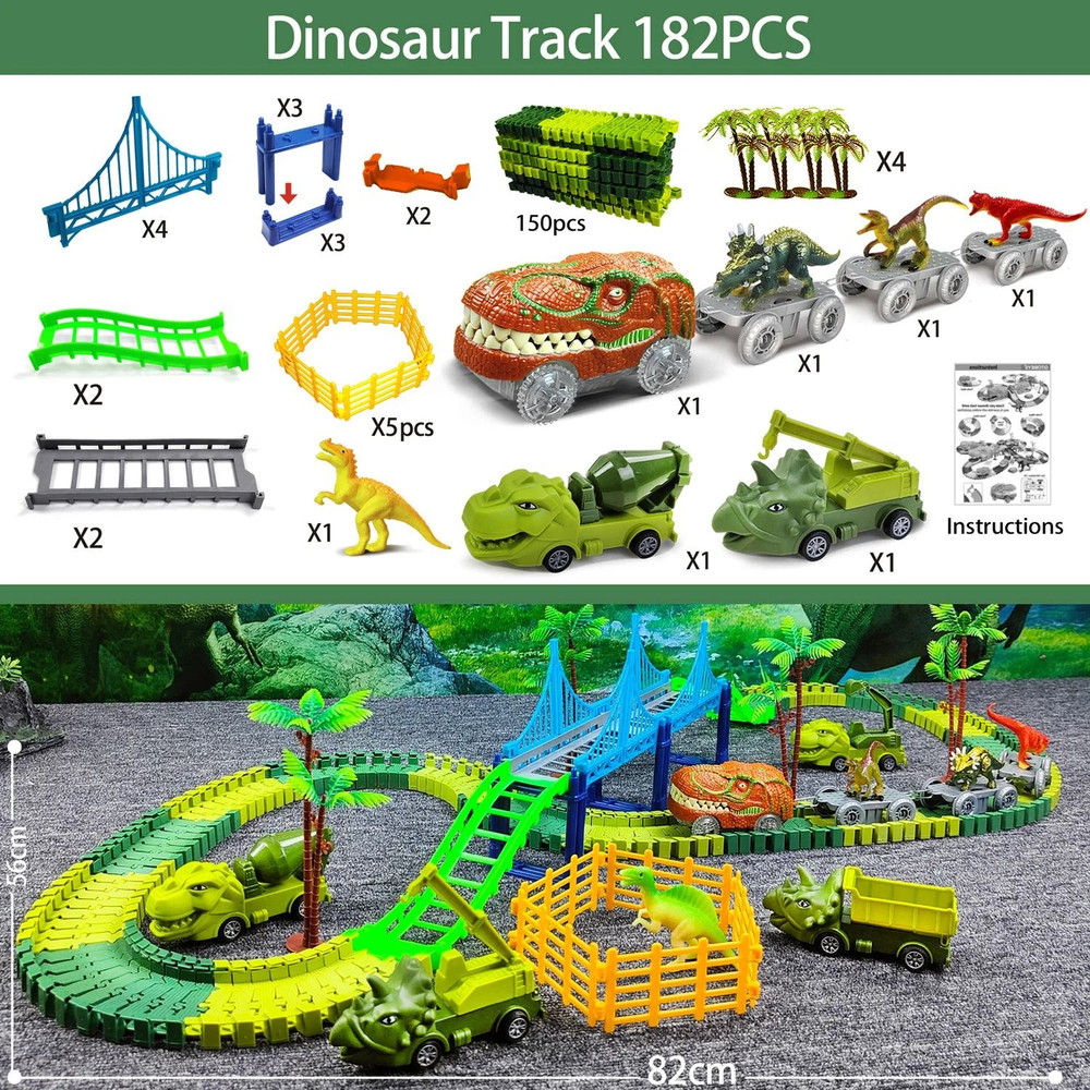 Children Electric Magic Climbing Dinosaur Car Track Toy 7