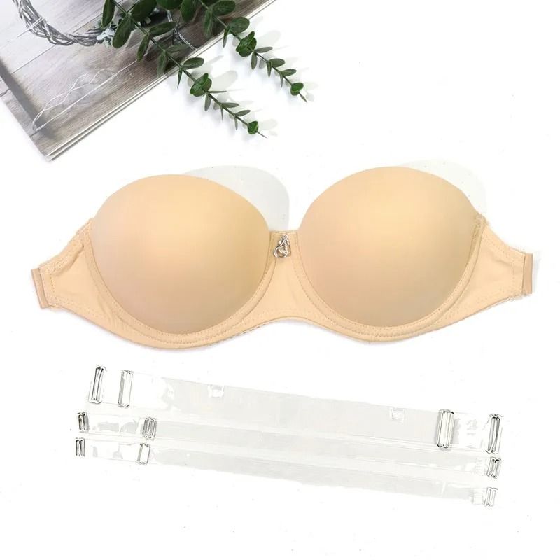 Beauwear Women Invisible Push Up Bra With Transparent Straps And Padded Cups 0