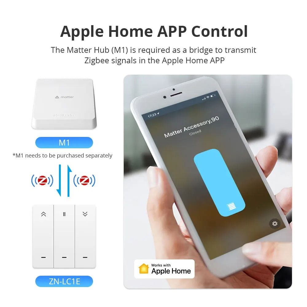 Yagusmart Zigbee Smart Curtain Switch For Roller Shade Motor 1