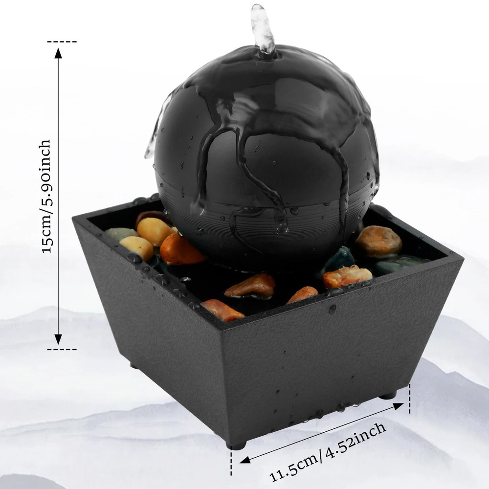 Tabletop Fountain With Light Battery USB Operated Mini Indoor Water Fountain 6
