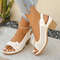 Women Classic Retro Slip On Comfortable High Heel Breathable Non Slip Light Sandals 9