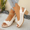 Women Classic Retro Slip On Comfortable High Heel Breathable Non Slip Light Sandals 9