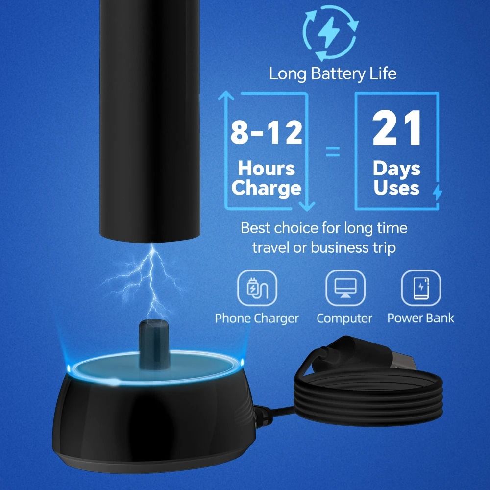 Smart Wireless Charging Rotating Electric Toothbrush 3 Modes Rechargeable 2
