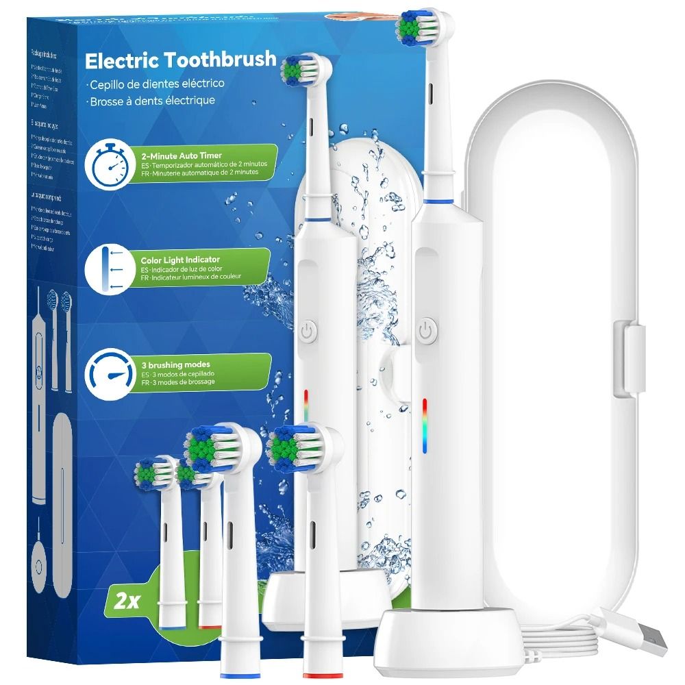 Smart Wireless Charging Rotating Electric Toothbrush 3 Modes Rechargeable 6