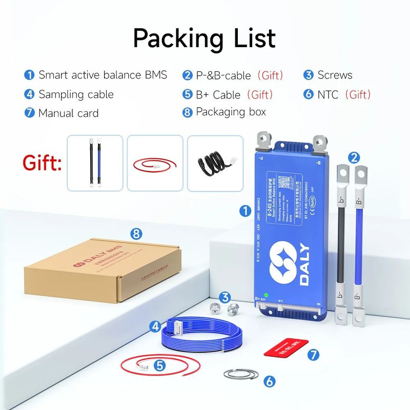 Smart DALY 100 Balance 100A Active Balance BMS 4 24S Bluetooth RS485 CAN 5