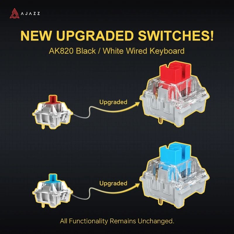 Ajazz AK820 Pro Wireless Mechanical Gaming Keyboard With Knob And Hot Swappable Keys 1