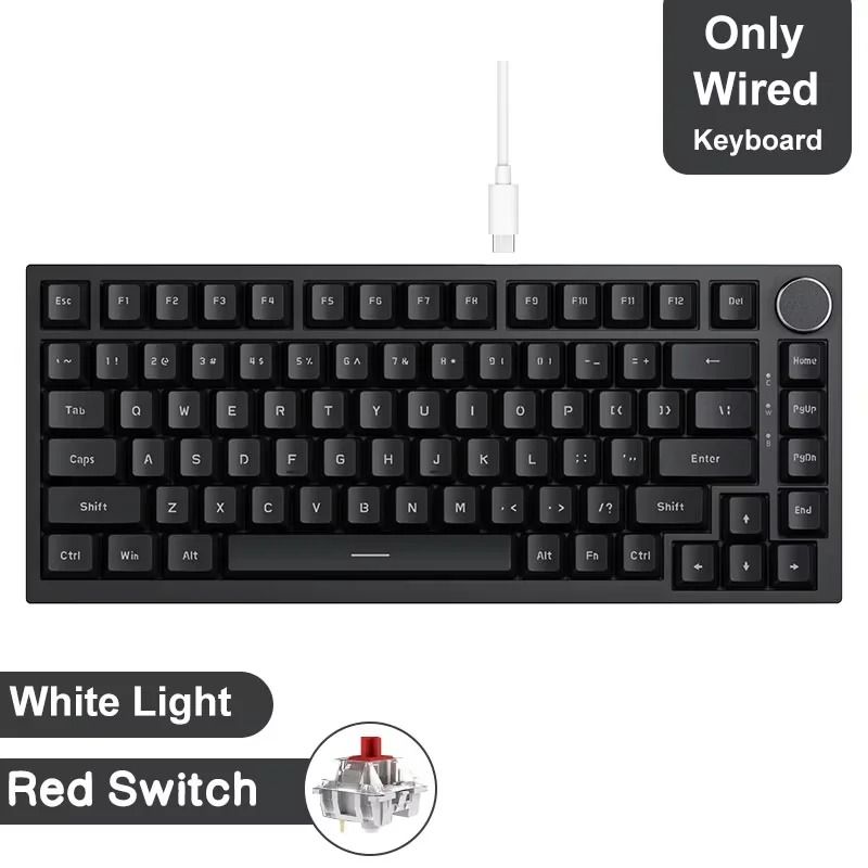 Ajazz AK820 Pro Wireless Mechanical Gaming Keyboard With Knob And Hot Swappable Keys 6