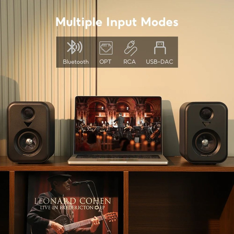AIYIMA S400 Active Bookshelf Speakers Bluetooth USB DAC HiFi Studio Monitor With Subwoofer System F 3