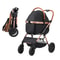 Foldable Pet Stroller With Brakes And Detachable Carrier For Small To Medium Dogs Up To 66 Lbs 0
