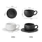 Japanese Style Ceramic Coffee Cup And Saucer Set In Black Or White Egg Shaped Design 5