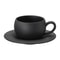 Japanese Style Ceramic Coffee Cup And Saucer Set In Black Or White Egg Shaped Design 6