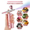 Mini Airbrush Kit 03mm Pink Air Compressor For Nail Art Tattoos Crafts And Cake Decorating 0