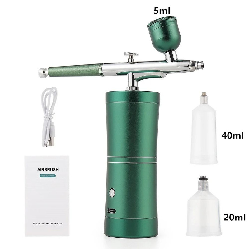 Mini Airbrush Kit 03mm Pink Air Compressor For Nail Art Tattoos Crafts And Cake Decorating 14