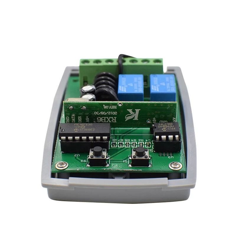 Universal Garage Door Remote Control Receiver 2 Channel 433MHz Fixed Rolling Code 4