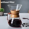 Hand Glass Coffee Kettle Stainless Steel Filter Pour Over Pot 10