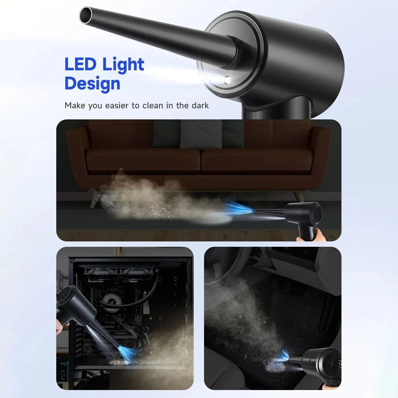 Compressed Air Duster Rechargeable Cordless Air Blower Cleaner 4