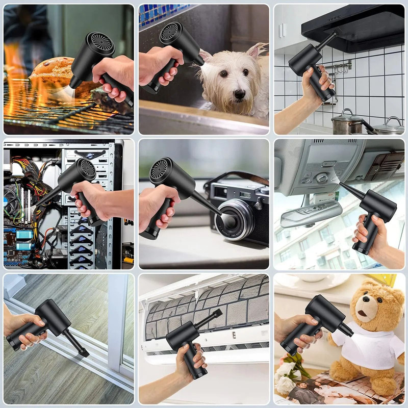 Compressed Air Duster Rechargeable Cordless Air Blower Cleaner 5