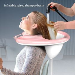 inflatable shampoo basin portable foldable hair washing tub spa pad