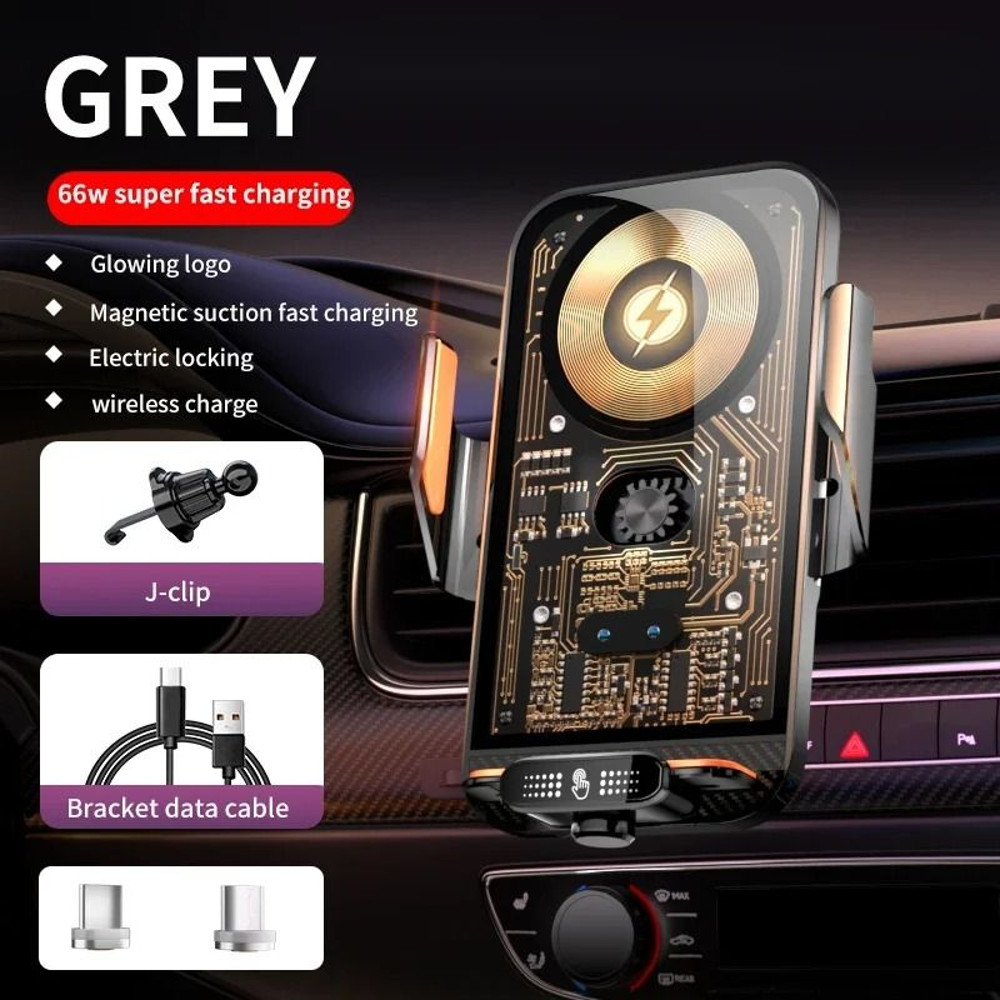 Car Phone Holder Wireless 66W Charger Air Vent Clip Universal 7