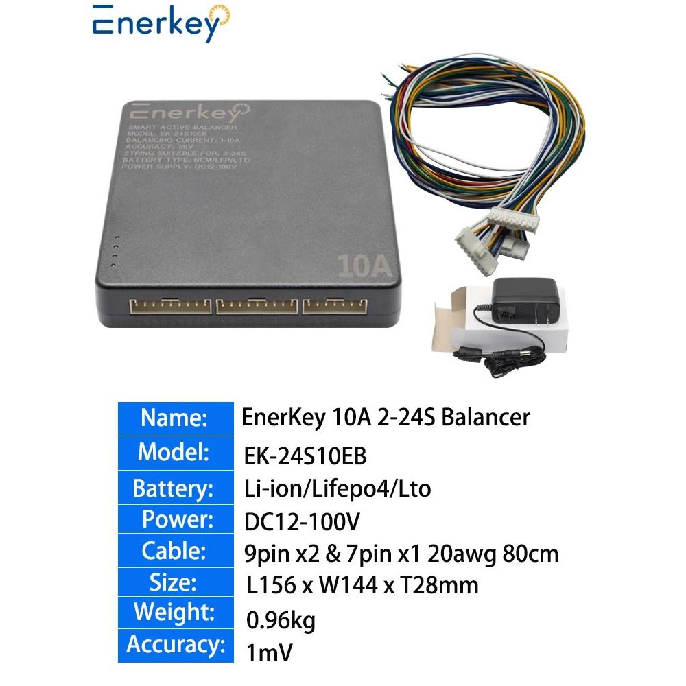 Enerkey Smart Active Battery Balancer With APP Control For Lifepo4 Lipo And LTO Packs 10