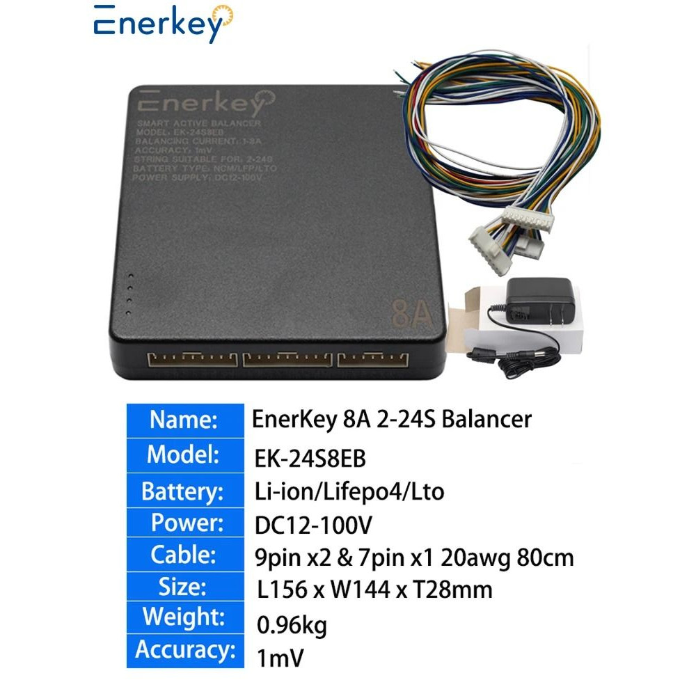 Enerkey Smart Active Battery Balancer With APP Control For Lifepo4 Lipo And LTO Packs 8