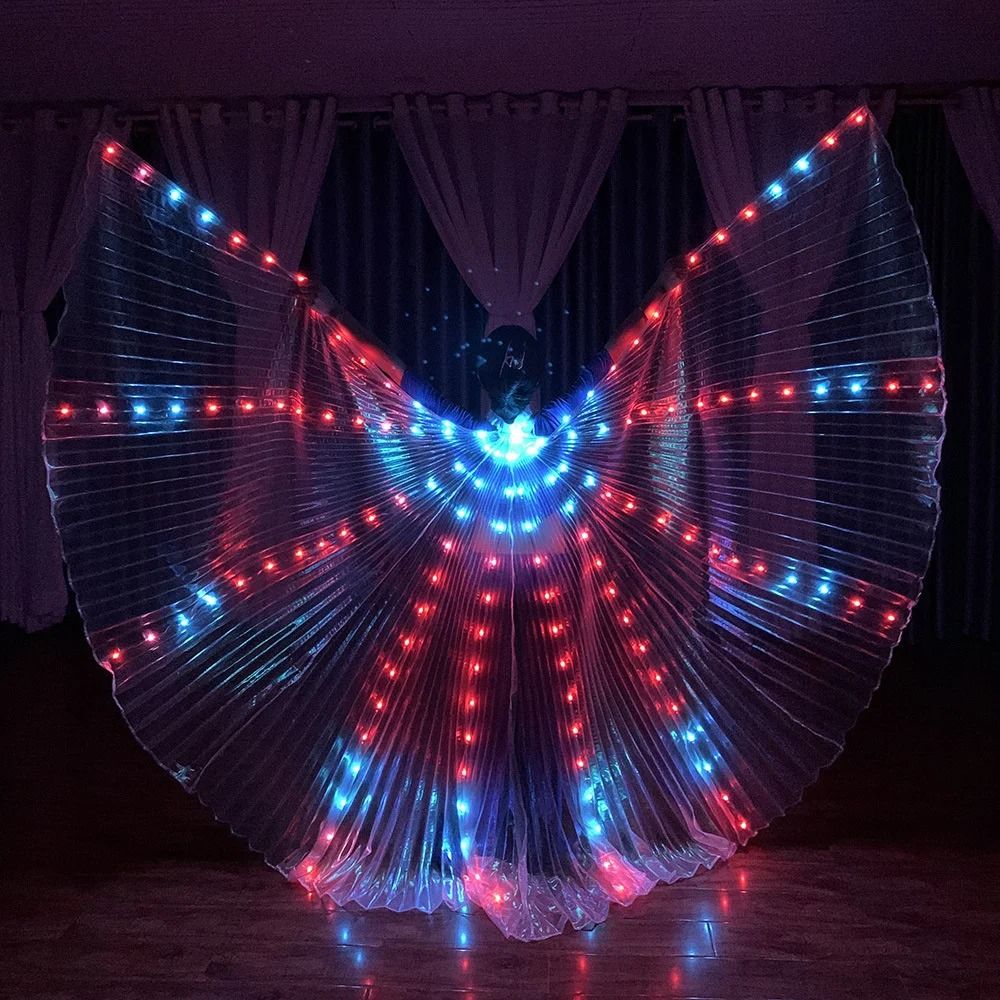 Belly Dance LED Isis Wings Fluorescent Butterfly Performance Costume 4