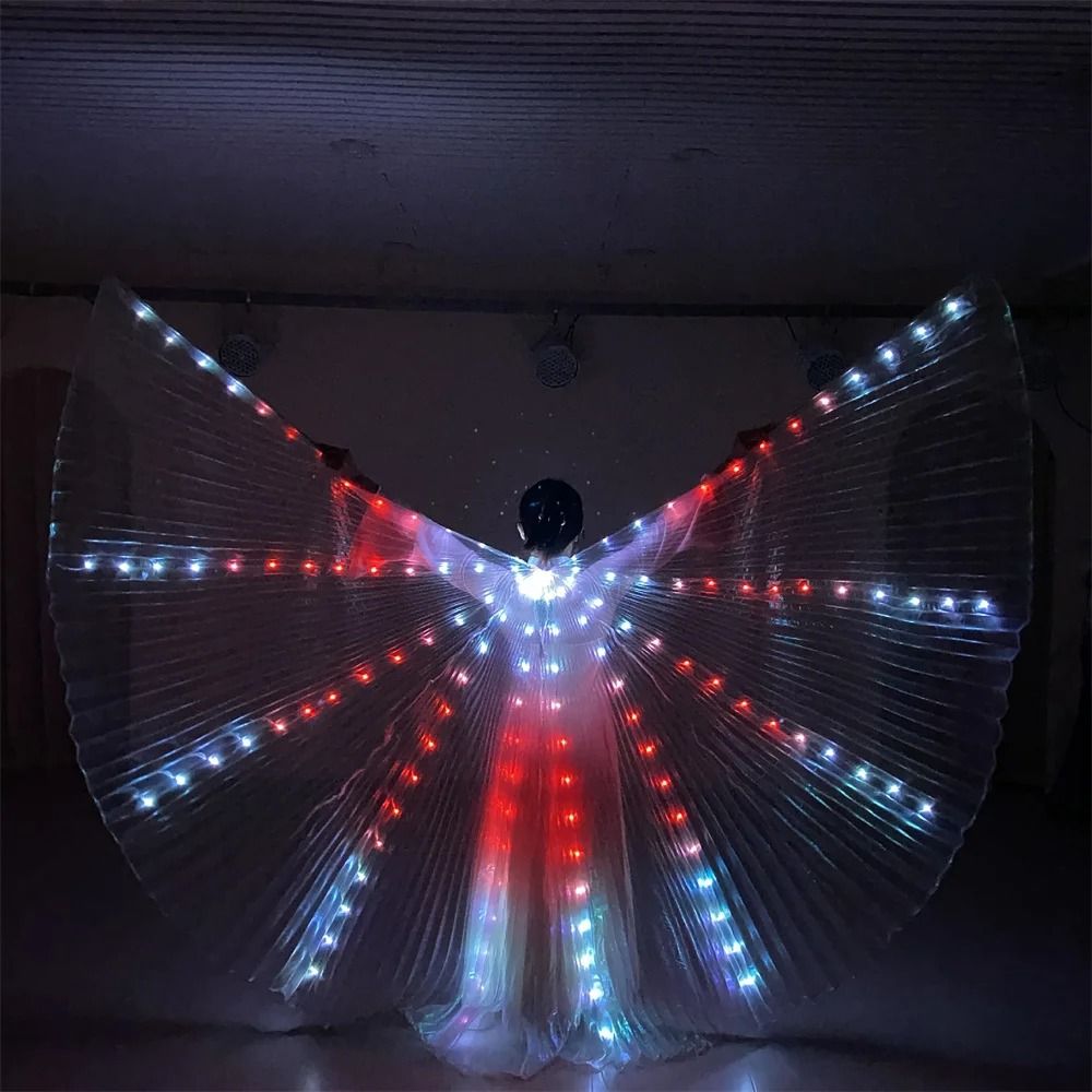 Belly Dance LED Isis Wings Fluorescent Butterfly Performance Costume 16