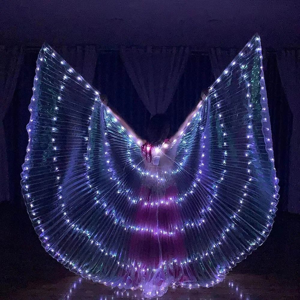 Belly Dance LED Isis Wings Fluorescent Butterfly Performance Costume 21