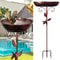 Garden Birdbath Sturdy Iron Standing Outdoor Vintage Bird Bath Bowl For Patio Yard 0